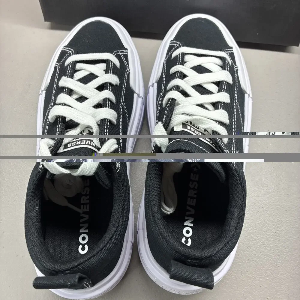Converse Black and White Platform Low-Top Sneakers